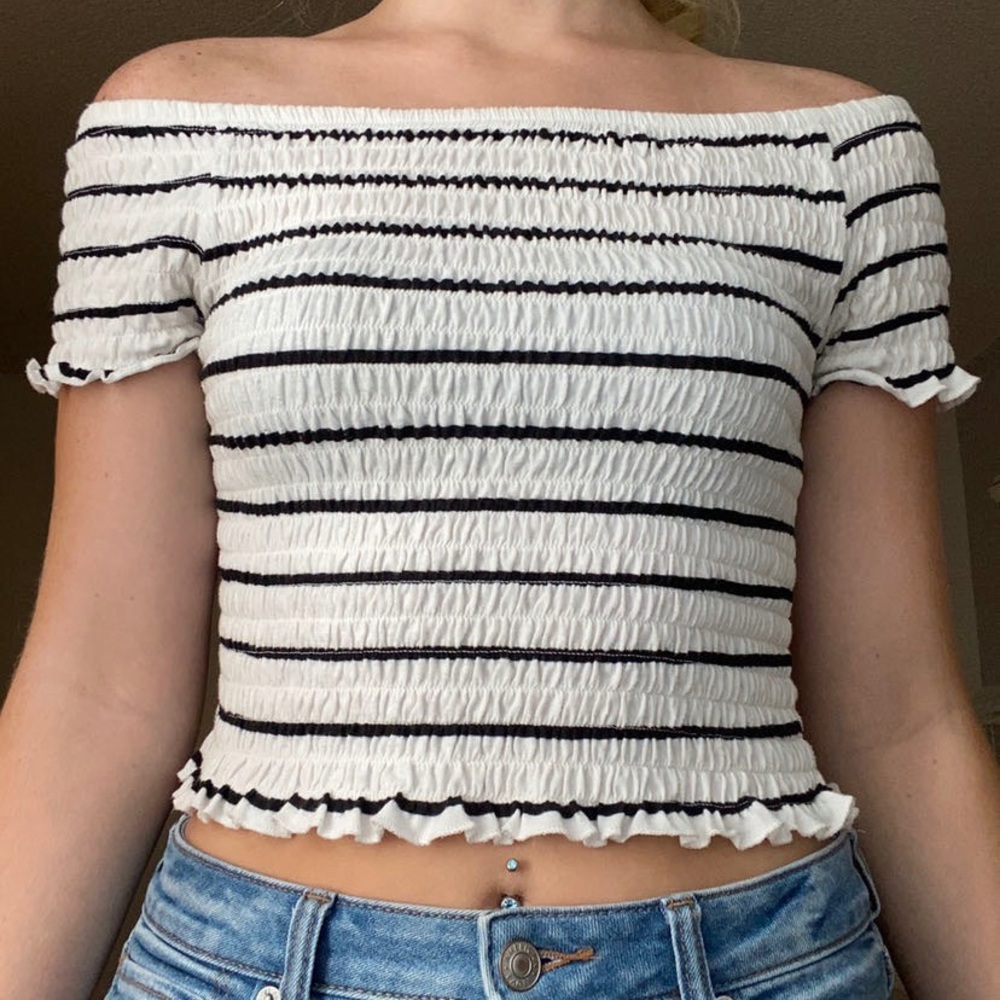 black and white top